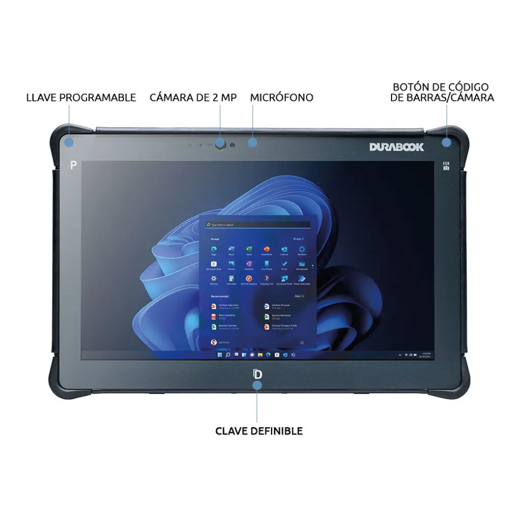 R11 Tablet Industrial Robusto Win 10, 11,6″ FHD, RAM 8GB, 128GB, Wifi+BT, Opcional GPS & 4G LTE, IP65, MIL-STD-810