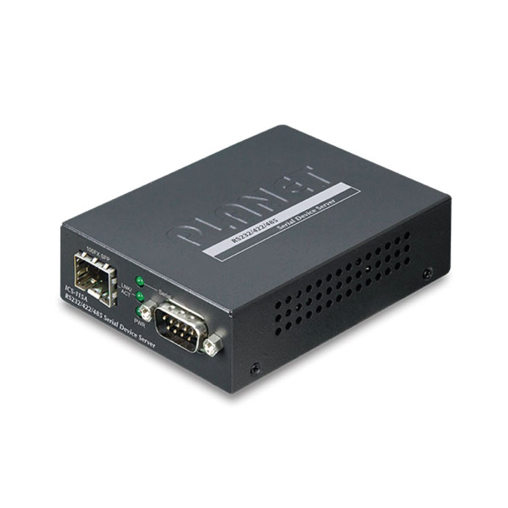 ICS-115A – RS232/RS422/RS485 Serial Device Server with 1-Port 100BASE-FX SFP