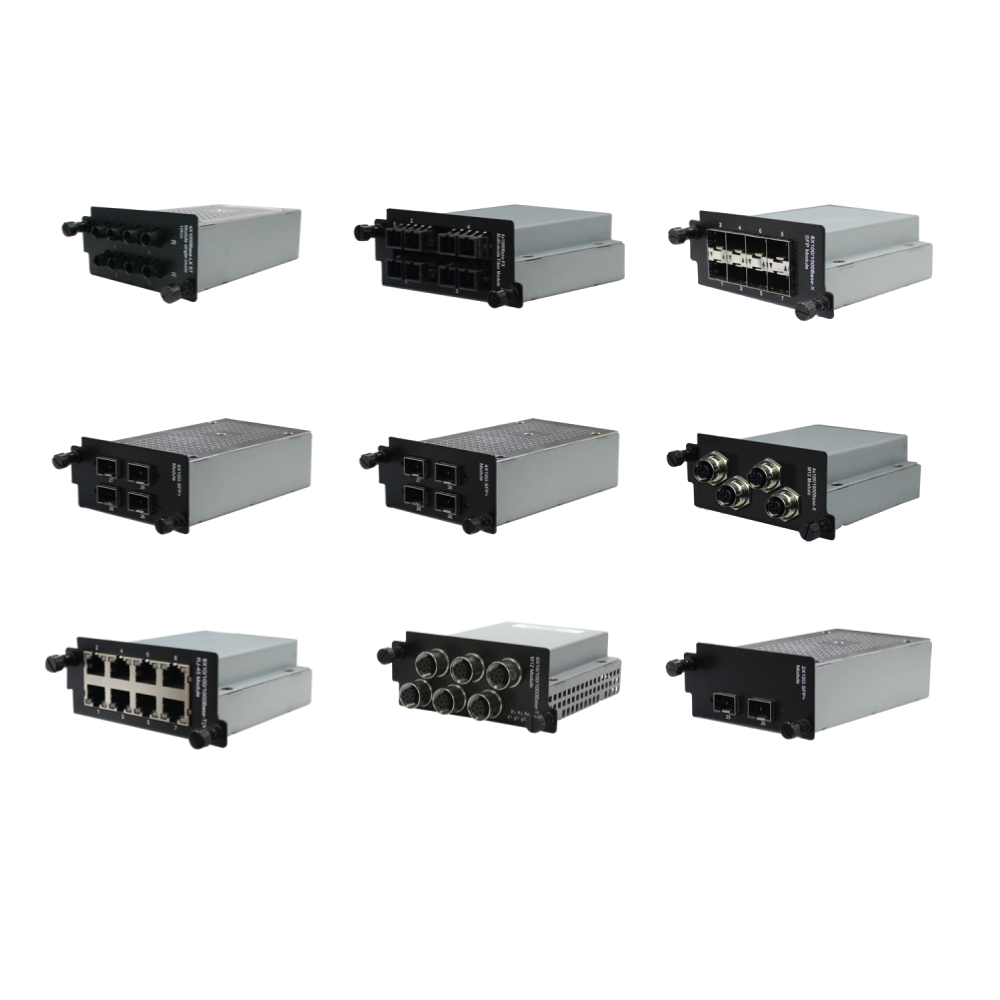 RGS-P9000-HV  – Industrial IEC-61850-3 modular rack mount managed Gigabit  Ethernet switch with 4 slots