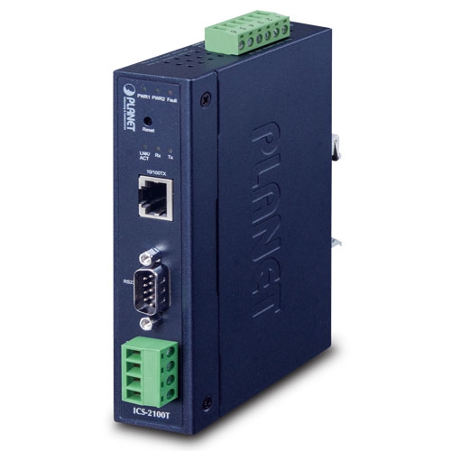 ICS-2100T – Industrial 1 Port RS232/RS422/RS485 Serial Device Server (1x 10/100BASE-TX, -40~75 degrees C)