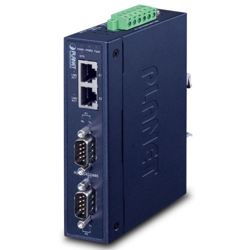ICS-2200T – Industrial 2-port RS232/RS422/RS485 Serial Device Server w/ 2KV signal isolation