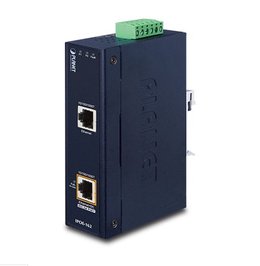 IPOE-162 – Inyector industrial IEEE 802.3at Gigabit Power over Ethernet Plus (intervalo medio)