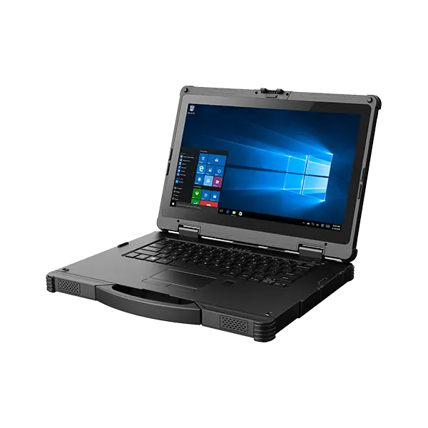 Notebook NW140 14″ FHD, 700 nits, 2xbatería, 2,85 kg; IP65 y MIL-STG-810G, Wifi 6, BT 5.1, GPS y LTE opcionales, 2RJ45, RS232, SD card, USB2, USB3 x 3