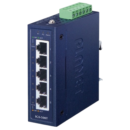 IGS-500T – Compact Industrial 5-Port 10/100/1000T Gigabit Ethernet Switch