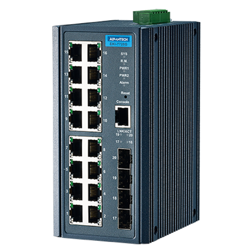 EKI-7720G-4FI-AE – 16GE+4G SFP Managed Ethernet Switch, -40~75℃