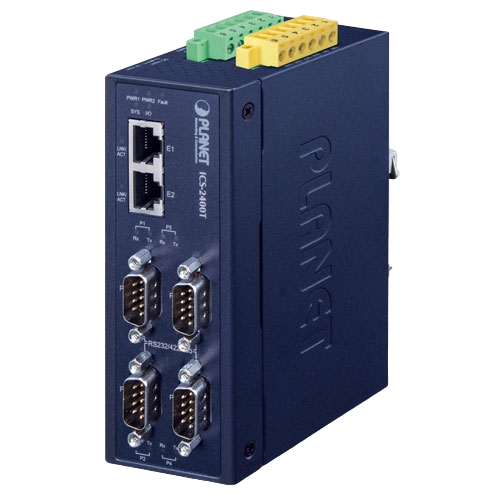 ICS-2400T – Industrial 4-Port RS232/RS422/RS485 Serial Device Server