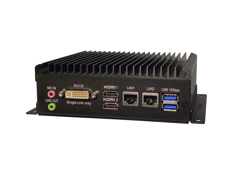 SBOX-2603-R2312 AMD Ryzen™ Embedded R2312 w/ 1x DVI-D / 2x HDMI® /2x GbE / 2x COM / DC 12V Embedded Computer