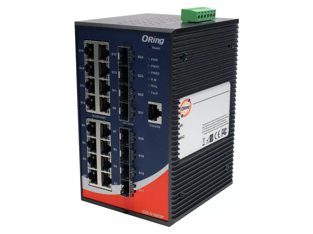 IGS-9168GP – PROFINET CC-B Ethernet Switch with 16GE and 8G SFP