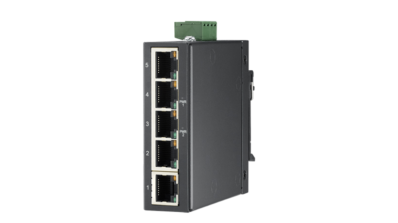ESW105-A – 5FE Slim-type Unmanaged Industrial Ethernet Switch with Low Vac Power Input