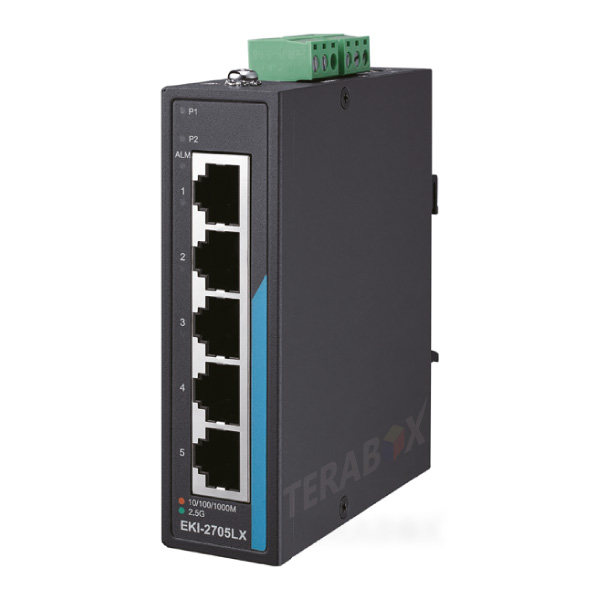 EKI-2705LX – 5-port 2.5GbE Unmanaged Industrial Ethernet Switch