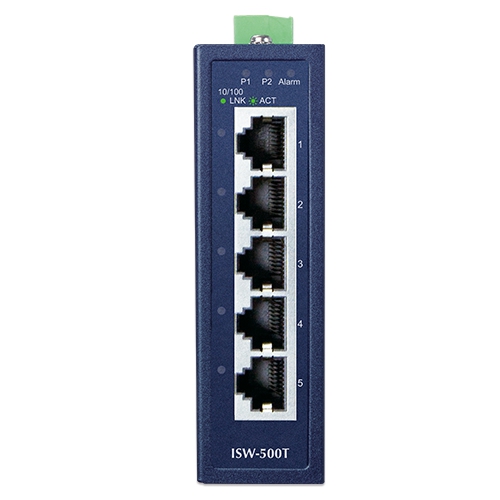 ISW-500T – Industrial 5-Port 10/100TX Compact Ethernet Switch