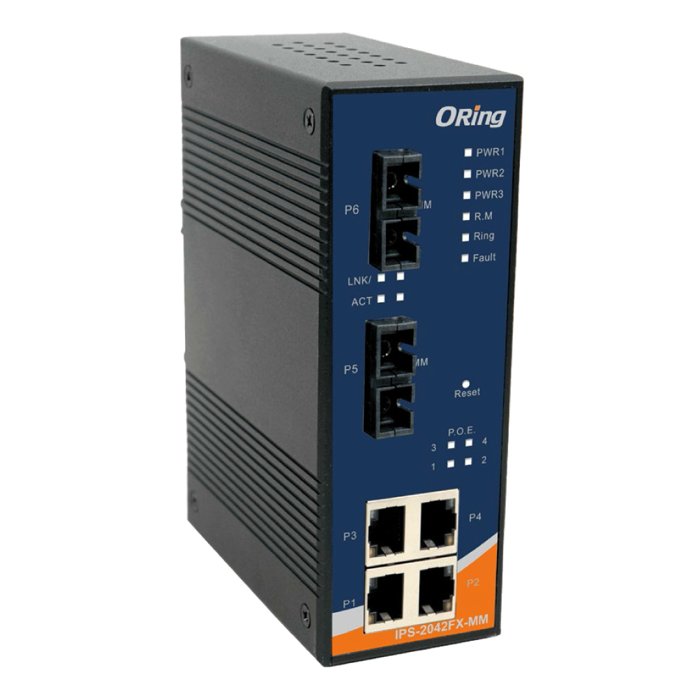 IPS-2042FX-MM-SC – 4FE PoE + 2 SC Multi-mode Lite-Managed Ethernet Switch, IEEE 802.3af