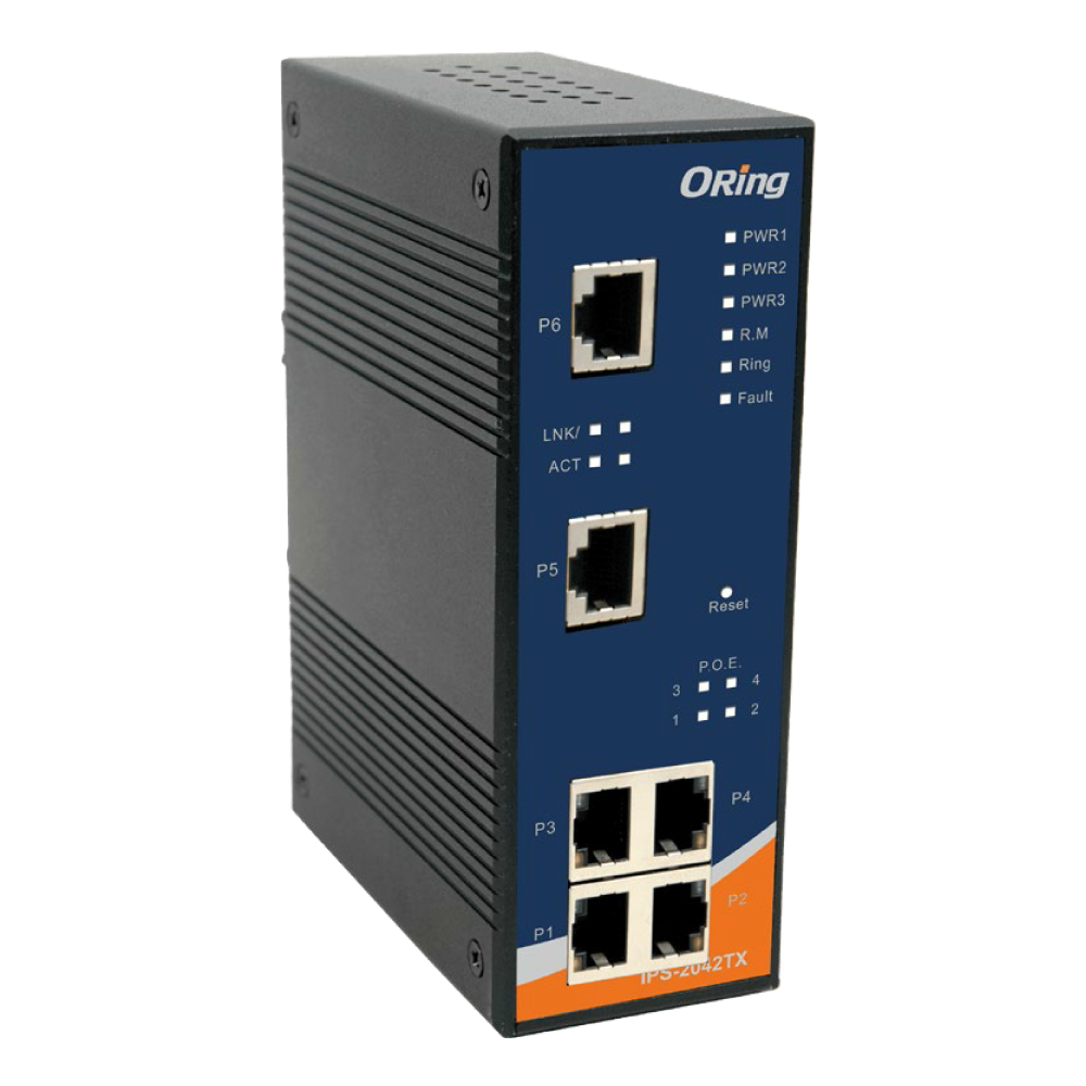 IPS-2042TX – 4FE PoE + 2FE Lite-Managed Ethernet Switch, IEEE 802.3af