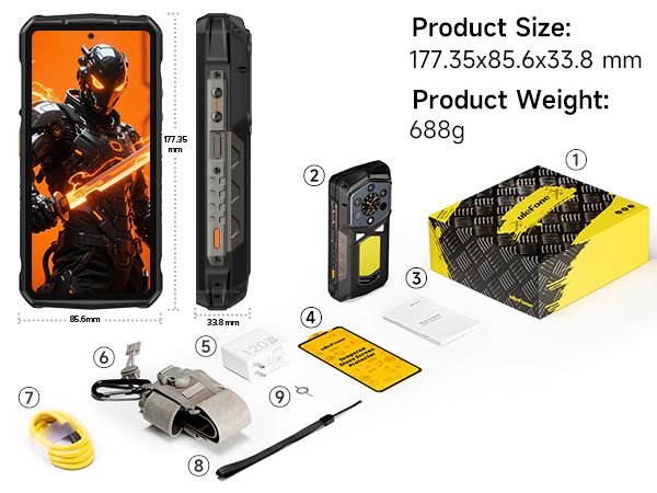 Ulefone Armor 29 Pro Thermal – Teléfono ultraresistente (rugged) 6.67″ FHD MediaTek, 16GB de RAM y 512GB, 5G, Cámara Térmica FLIR 640×512, Cámara 50MP, Visión nocturna 64MP y batería 21200mAh, IP68/IP69K, MIL-STD-810H
