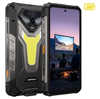 Ulefone Armor 34 Pro+ – Teléfono ultraresistente (rugged) 6.95″ FHD MediaTek, 16GB de RAM y 512GB, 5G, 3 Cámaras 50MP, Visión nocturna 64MP y Ultra gran angular 50MP, batería 25500mAh, IP68/IP69K, MIL-STD-810H
