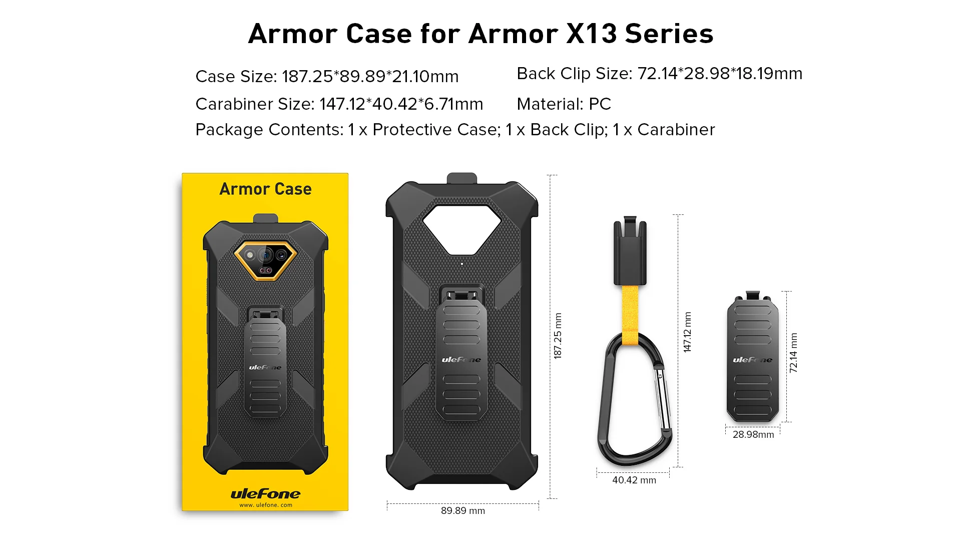 Ulefone Armor X13 – Teléfono Inteligente Robusto 6.52″ HD+ MediaTek, 6GB de RAM y 64GB, 4G, 3 Cámaras Frontal 50MP, Visión nocturna 24MP, Frontal 8MP, batería 6320mAh, IP68/IP69K, MIL-STD-810H