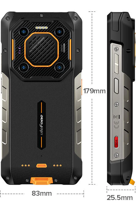 Ulefone Armor 26 Ultra WT - Teléfono ultraresistente (rugged) 6.78" FHD MediaTek, 12GB de RAM y 512GB, 5G, Walkie-Talkie, Cámara 200MP, Visión nocturna 64MP y batería 15600mAh, IP68/IP69K, MIL-STD-810H - Imagen 4